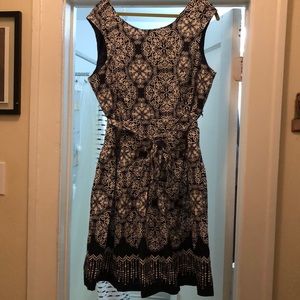 Robbie Bee dark navy and white cotton dress sz 18